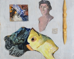 Ex Voto N4 1988 Tech Mixte Sur Bois 30X30 Cm