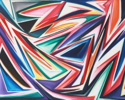 Rencontre Acrylique Sur Toile 1967   130X192 Cm