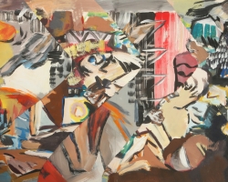 Sans Titre  Tempera Sur Papiers Préparés Et Assemblés 160X90 Cm 1982